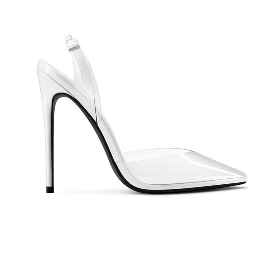 Clear and White Heels